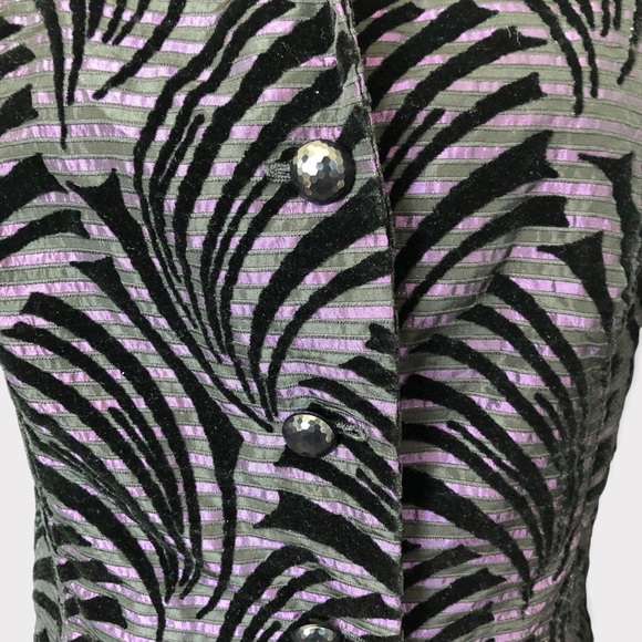 Vintabge 80s Womens Blazer Purple Black | Large - Picture 5 of 9